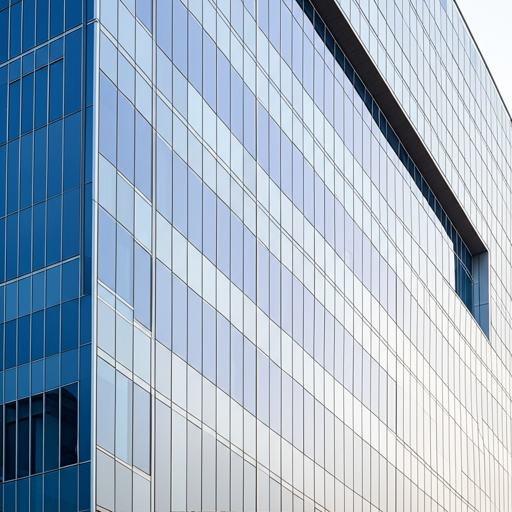 Commercial office building with aluminium curtain wall
